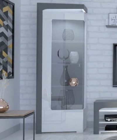 Mars Grey And White LED Display Cabinet