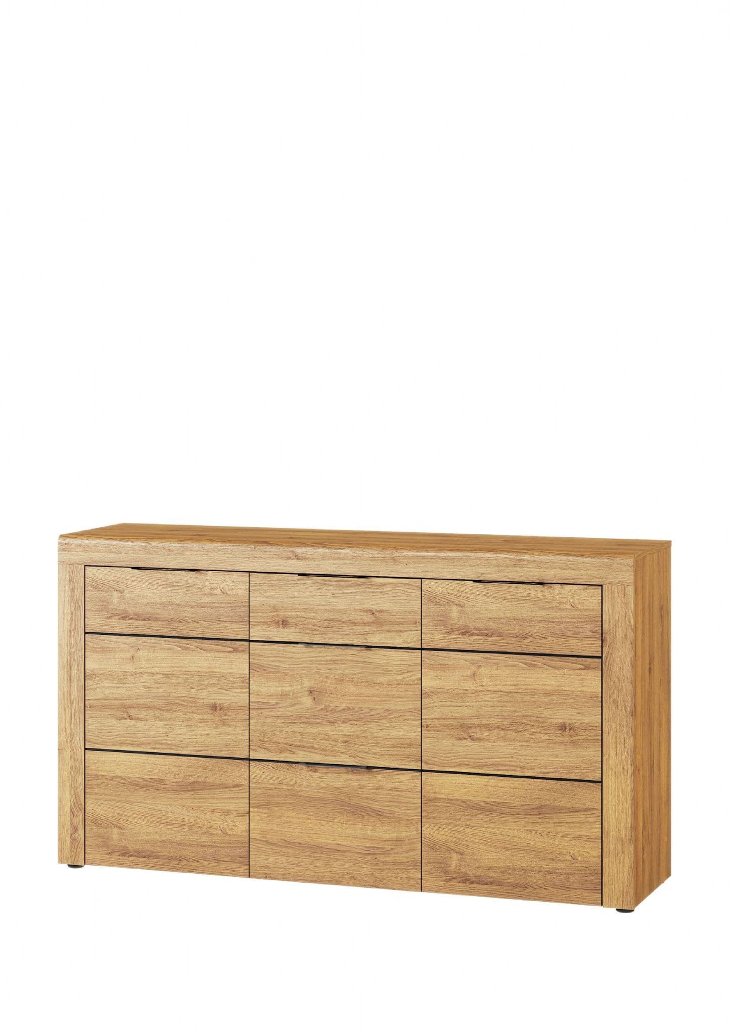 Mars Camar Large Oak Effect 3 Drawer Sideboard - Image 3