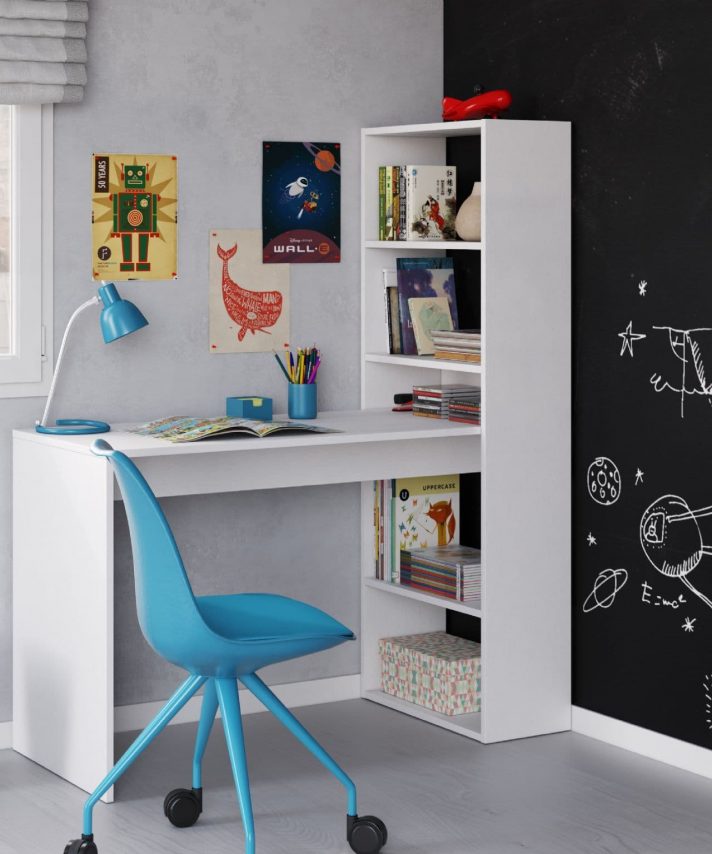 Asteroid Computer Desktable with Bookcase