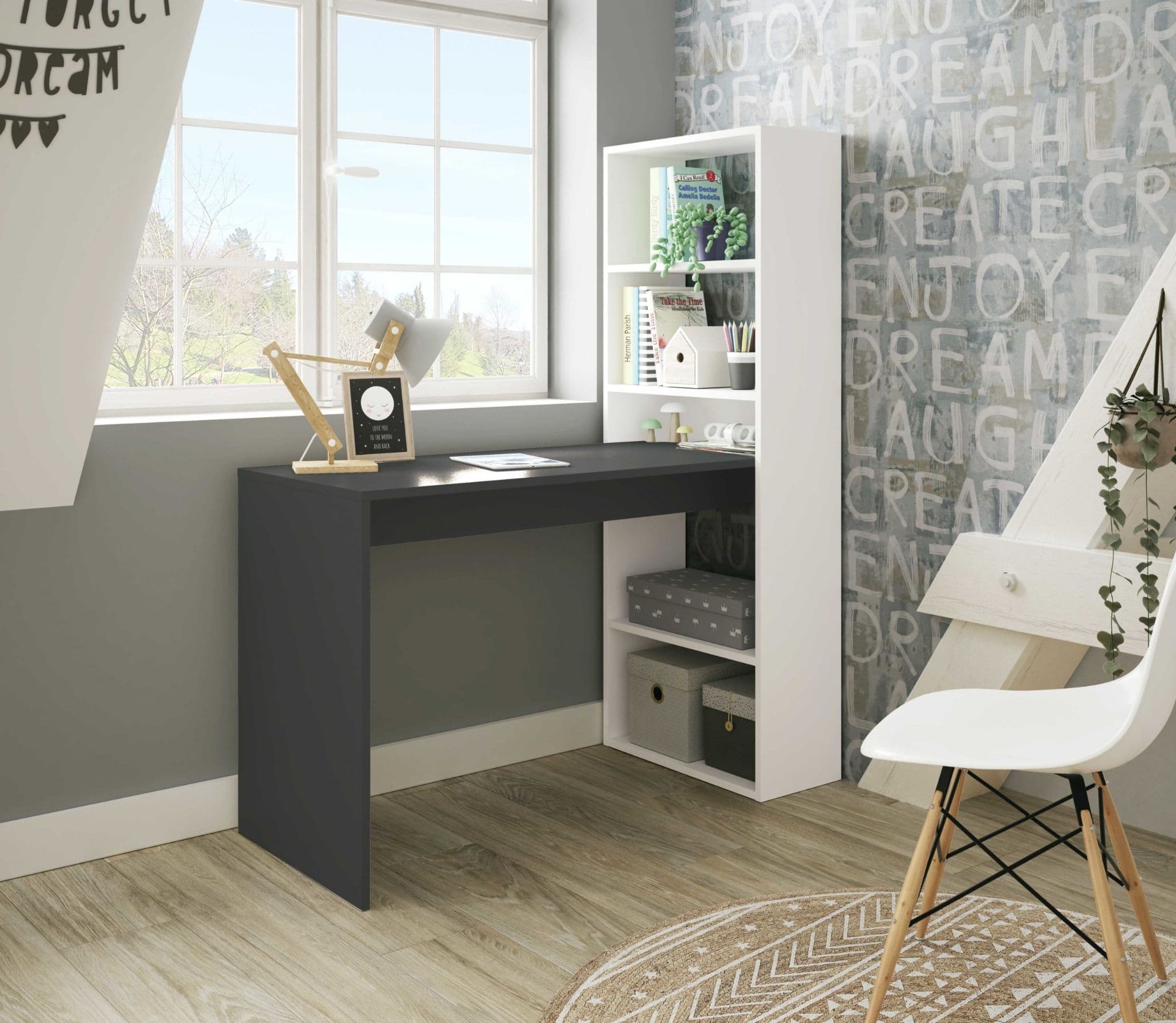 Asteroid Computer Desktable with Bookcase - Image 3