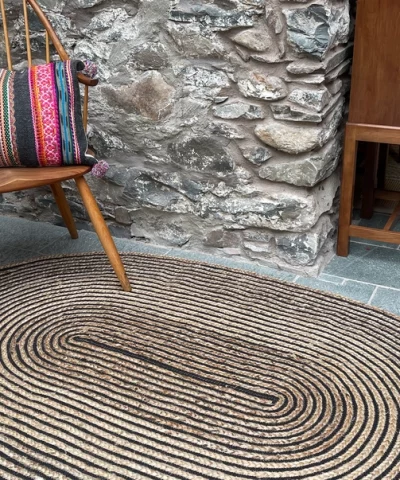 Chakkar Dark Oval Jute Rug