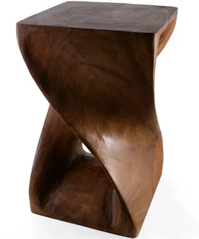 Honey Twist Acacia Wood Side Table